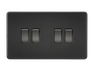 Knightsbridge SF4100MBB Screwless 10A 4G 2 WAY Switch - Matt Black Knightsbridge Screwless Flat Plate Matt Black Knightsbridge - Sparks Warehouse