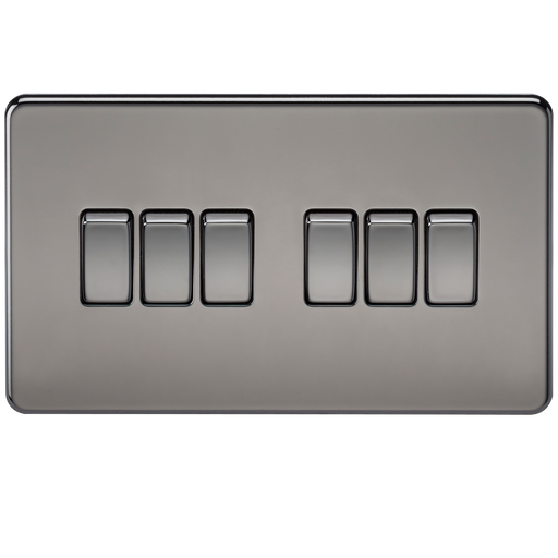 Knightsbridge SF4200BN Screwless 10A 6G 2 WAY Switch - Black Nickel KB Knightsbridge - Sparks Warehouse
