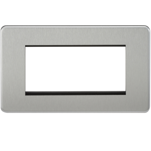 Knightsbridge SF4GBC 4G Modular Face Plate - Brushed Chrome Faceplate Knightsbridge - Sparks Warehouse