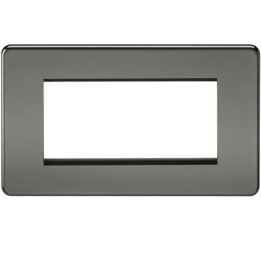 Knightsbridge SF4GBN 4G Modular Face Plate - Black Nickel Faceplate Knightsbridge - Sparks Warehouse