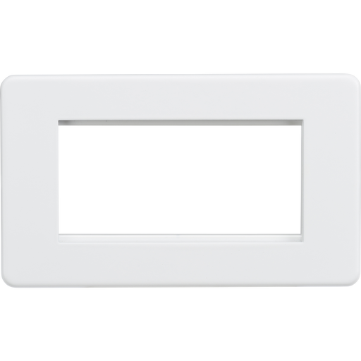 Knightsbridge SF4GMW Screwless 4G Modular Face Plate - Matt White Knightsbridge Screwless Flat Plate Matt White Knightsbridge - Sparks Warehouse