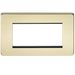 Knightsbridge SF4GPB 4G Modular Face Plate - Polished Brass Faceplate Knightsbridge - Sparks Warehouse