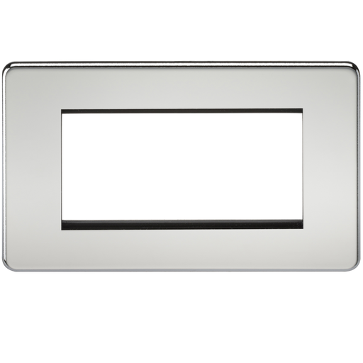 Knightsbridge SF4GPC 4G Modular Face Plate - Polished Chrome Faceplate Knightsbridge - Sparks Warehouse