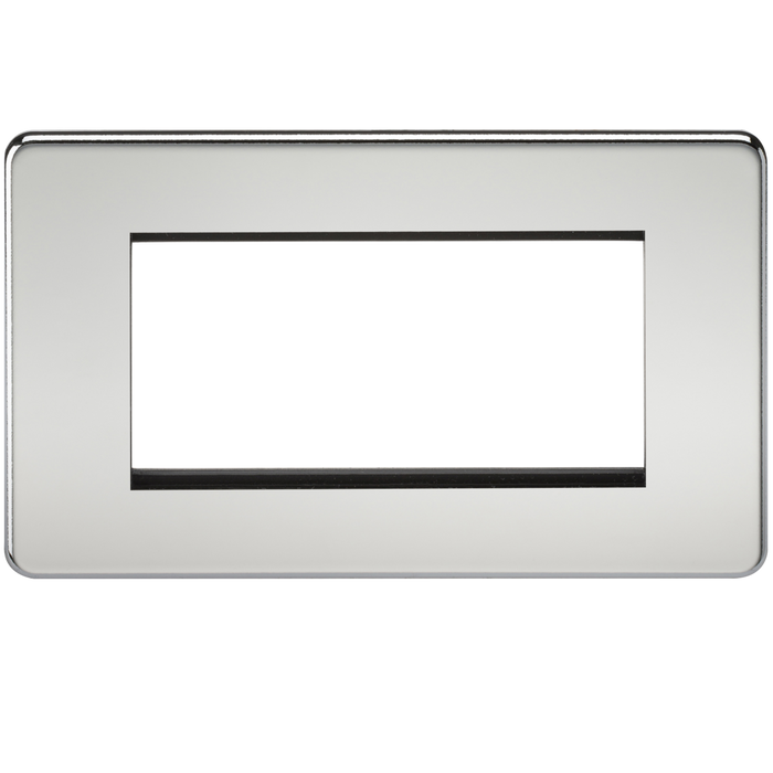 Knightsbridge SF4GPC 4G Modular Face Plate - Polished Chrome Faceplate Knightsbridge - Sparks Warehouse