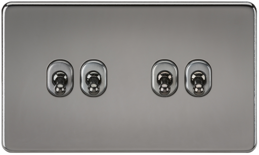 Knightsbridge SF4TOGBN Screwless 10A 4G 2 WAY Toggle Switch - Black Nickel Light Switches Knightsbridge - Sparks Warehouse