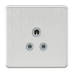 Knightsbridge SF5ABCG Screwless 5A Unswitched Round Socket - Brushed Chrome With grey Insert Light Switches Knightsbridge - Sparks Warehouse