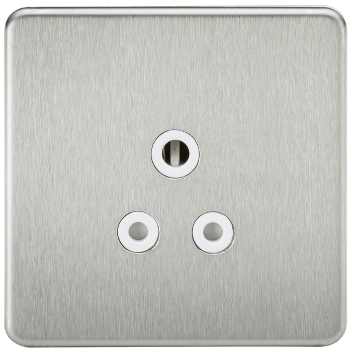 Knightsbridge SF5ABCW Screwless 5A Unswitched Socket - Brushed Chrome With White Insert KB Knightsbridge - Sparks Warehouse