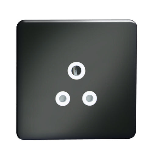 Knightsbridge SF5ABNW Screwless 5A Unswitched Socket - Black Nickel With White Insert KB Knightsbridge - Sparks Warehouse