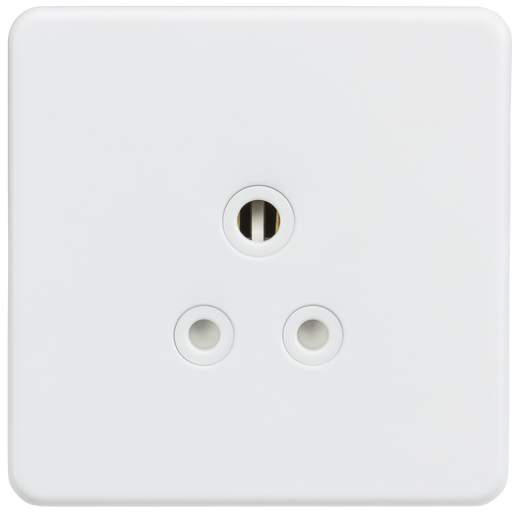 Knightsbridge SF5AMW Screwless 5A Unswitched Round Socket - Matt White Knightsbridge Screwless Flat Plate Matt White Knightsbridge - Sparks Warehouse