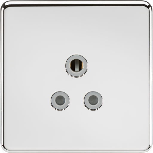 Knightsbridge SF5APCG Screwless 5A Unswitched Socket - Polished Chrome With Grey Insert KB Knightsbridge - Sparks Warehouse