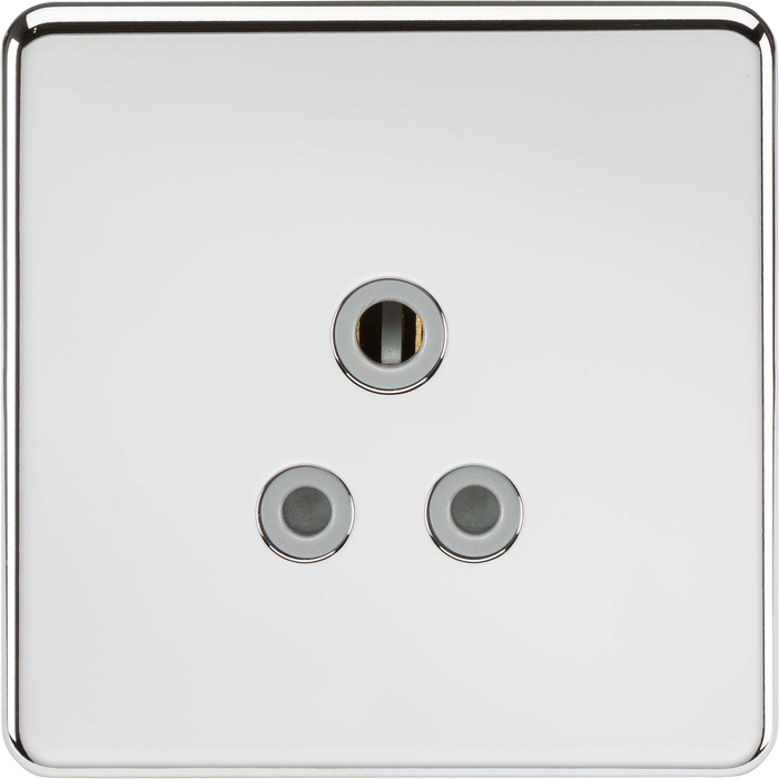 Knightsbridge SF5APCG Screwless 5A Unswitched Socket - Polished Chrome With Grey Insert KB Knightsbridge - Sparks Warehouse