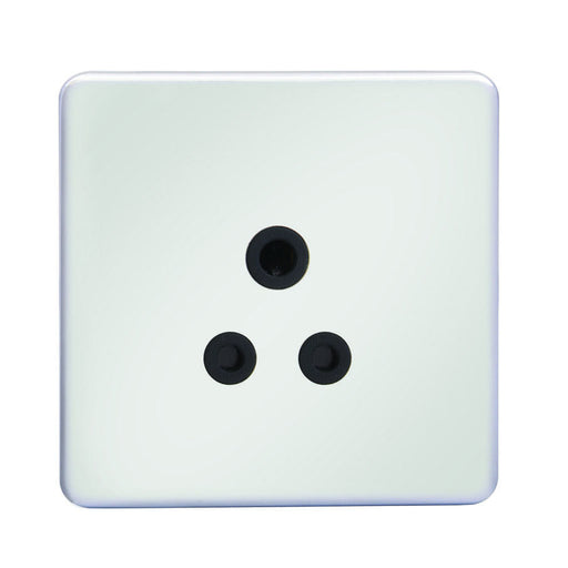Knightsbridge SF5APC Screwless 5A UNSwitched Socket - Polished Chrome With Black Insert KB Knightsbridge - Sparks Warehouse