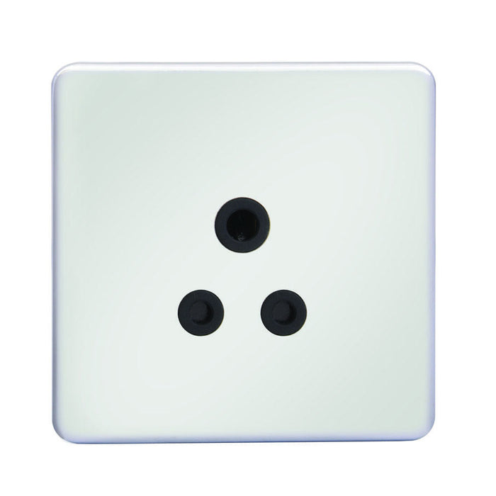 Knightsbridge SF5APC Screwless 5A UNSwitched Socket - Polished Chrome With Black Insert KB Knightsbridge - Sparks Warehouse