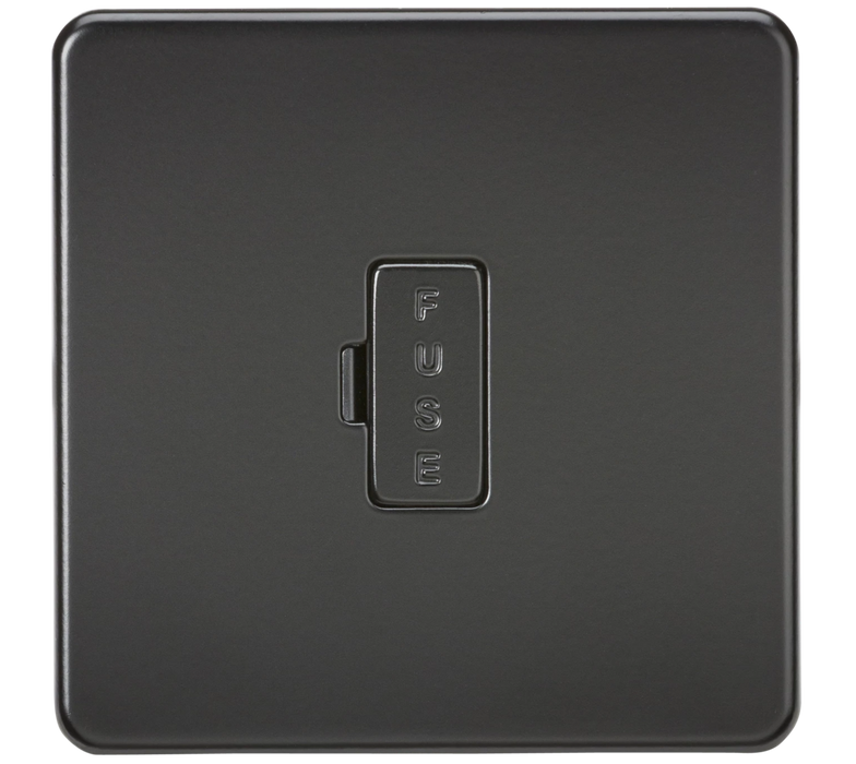 Knightsbridge SF6000MBB Screwless 13A Fused Spur Unit - Matt Black Knightsbridge Screwless Flat Plate Matt Black Knightsbridge - Sparks Warehouse