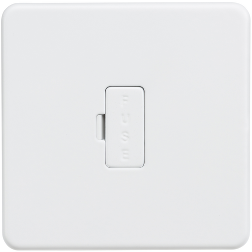 Knightsbridge SF6000MW Screwless 13A Fused Spur Unit - Matt White Knightsbridge Screwless Flat Plate Matt White Knightsbridge - Sparks Warehouse