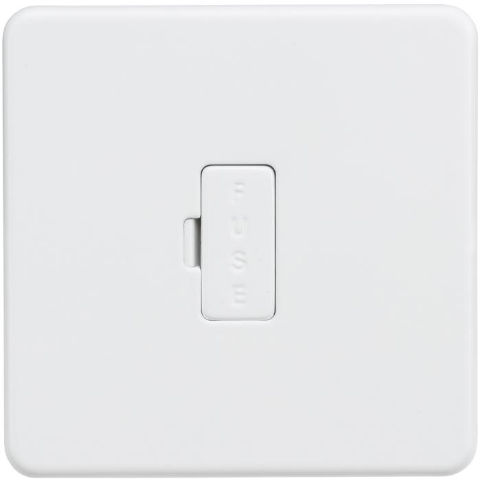 Knightsbridge SF6000MW Screwless 13A Fused Spur Unit - Matt White Knightsbridge Screwless Flat Plate Matt White Knightsbridge - Sparks Warehouse