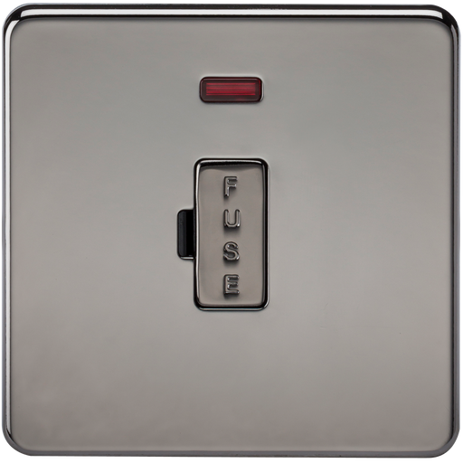 Knightsbridge SF6000NBN Screwless 13A Fused Spur Unit With Neon - Black Nickel KB Knightsbridge - Sparks Warehouse