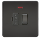 Knightsbridge SF6300NMBB Screwless 13A Switched Fused Spur Unit W/Neon - Matt Black Knightsbridge Screwless Flat Plate Matt Black Knightsbridge - Sparks Warehouse