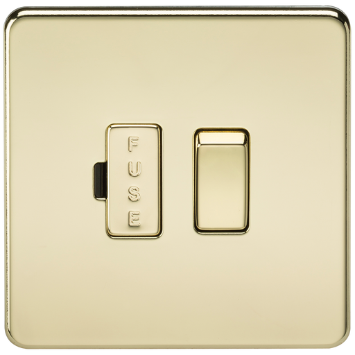 Knightsbridge SF6300PB Screwless 13A Switched Fused Spur Unit - Polished Brass KB Knightsbridge - Sparks Warehouse