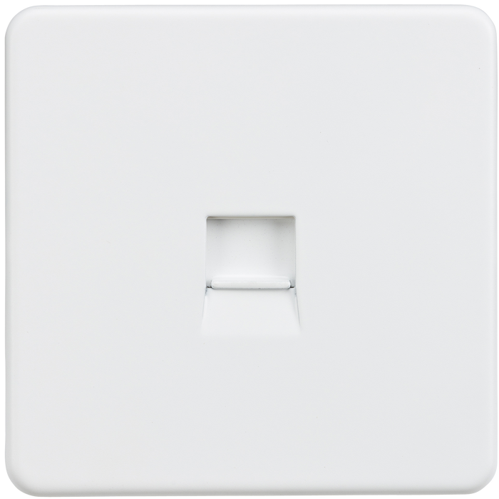 Knightsbridge SF7400MW Screwless Telephone Extension Socket - Matt White Knightsbridge Screwless Flat Plate Matt White Knightsbridge - Sparks Warehouse