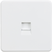 Knightsbridge SF7400MW Screwless Telephone Extension Socket - Matt White Knightsbridge Screwless Flat Plate Matt White Knightsbridge - Sparks Warehouse