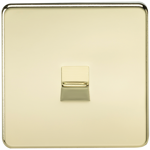 Knightsbridge SF7400PB Screwless Telephone Extension Socket - Polished Brass KB Knightsbridge - Sparks Warehouse