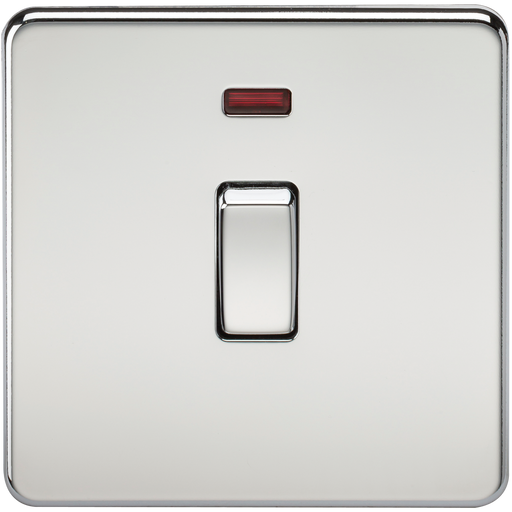 Knightsbridge SF8341NPC Screwless 20A 1G DP Switch With Neon - Polished Chrome KB Knightsbridge - Sparks Warehouse
