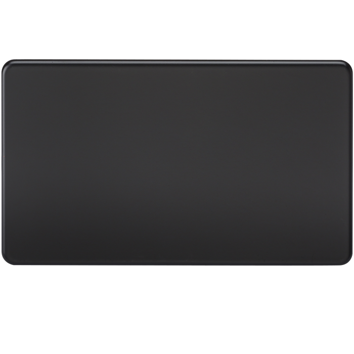 Knightsbridge SF8360MB Screwless 2G Blanking Plate -  Matt Black Knightsbridge Screwless Flat Plate Matt Black Knightsbridge - Sparks Warehouse