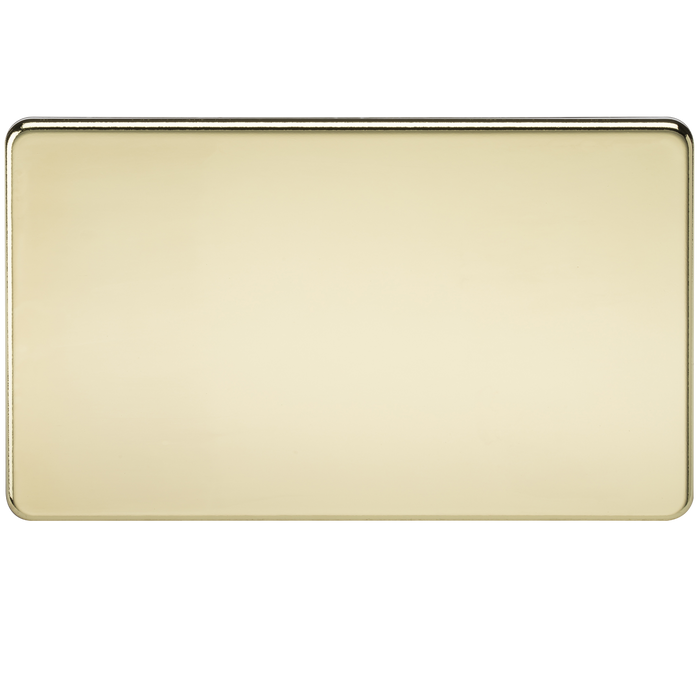 Knightsbridge SF8360PB Screwless 2G Blanking Plate - Polished Brass KB Knightsbridge - Sparks Warehouse