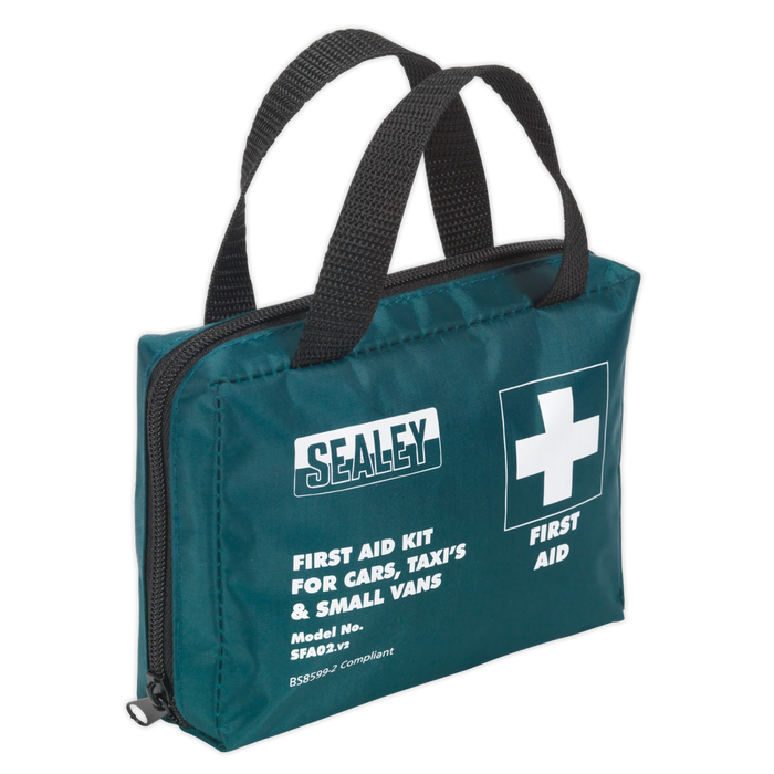 Sealey - SFA02 First Aid Kit Medium for Cars, Taxis & Small Vans - BS 8599-2 Compliant Safety Products Sealey - Sparks Warehouse