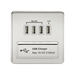 Knightsbridge SFQUADPCW Screwless 1G QUAD USB Charger Outlet 5V DC 5.1A - Polished Chrome With White Insert KB Knightsbridge - Sparks Warehouse