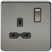 Knightsbridge SFR7000BN Screwless 13A 1G DP Switched Socket - Black Nickel Light Switches Knightsbridge - Sparks Warehouse