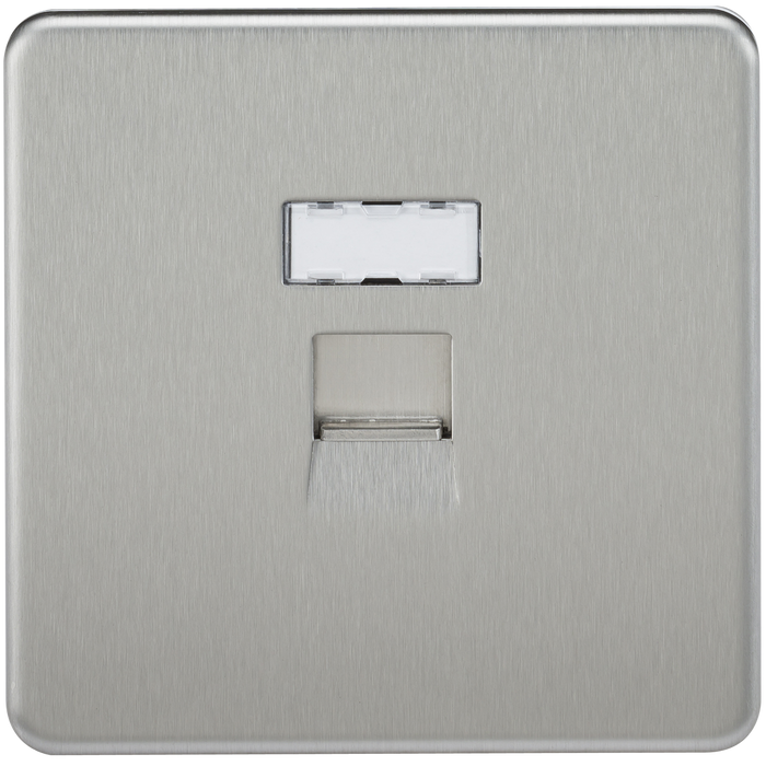 Knightsbridge SFRJ45BC Screwless RJ45 NETWORK Outlet - Brushed Chrome KB Knightsbridge - Sparks Warehouse