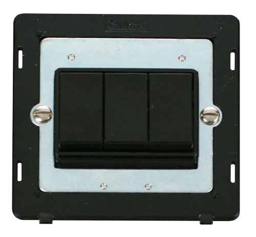 Scolmore SIN013BK - 10AX 3 Gang 2 Way Switch Insert - Black Definity Scolmore - Sparks Warehouse