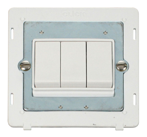 Scolmore SIN013PW - 10AX 3 Gang 2 Way Switch Insert - White Definity Scolmore - Sparks Warehouse