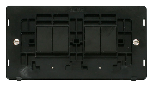 Scolmore SIN019BK - 10AX 4 Gang (2 x 2) 2 Way Switch Insert - Black Definity Scolmore - Sparks Warehouse