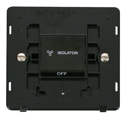 Scolmore SIN020BK - 10A 3 Pole Fan Isolation Switch Insert - Black Definity Scolmore - Sparks Warehouse