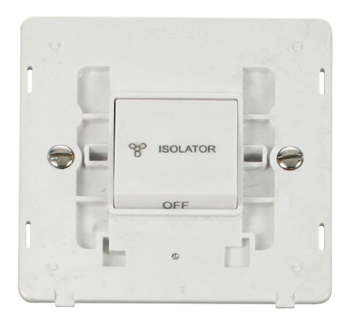 Scolmore SIN020PW - 10A 3 Pole Fan Isolation Switch Insert - White Definity Scolmore - Sparks Warehouse