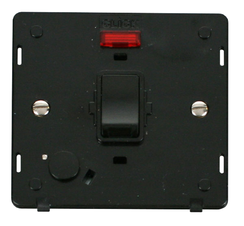 Scolmore SIN023BK - 20A DP Switch With Flex Outlet + Neon Insert - Black Definity Scolmore - Sparks Warehouse