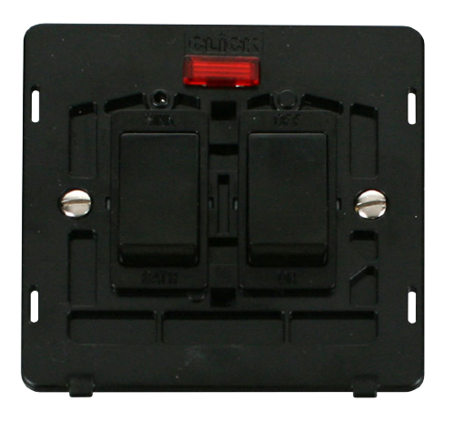 Scolmore SIN024BK - 20A Sink Bath Switch With Neon Insert - Black Definity Scolmore - Sparks Warehouse