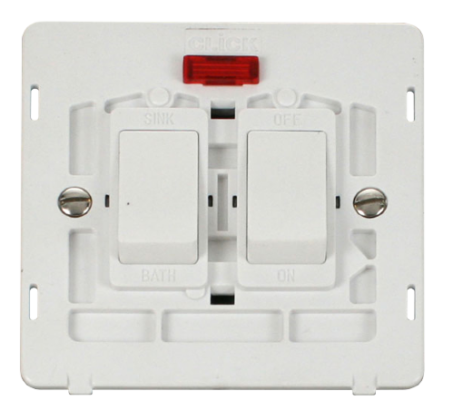 Scolmore SIN024PW - 20A Sink Bath Switch With Neon Insert - White Definity Scolmore - Sparks Warehouse