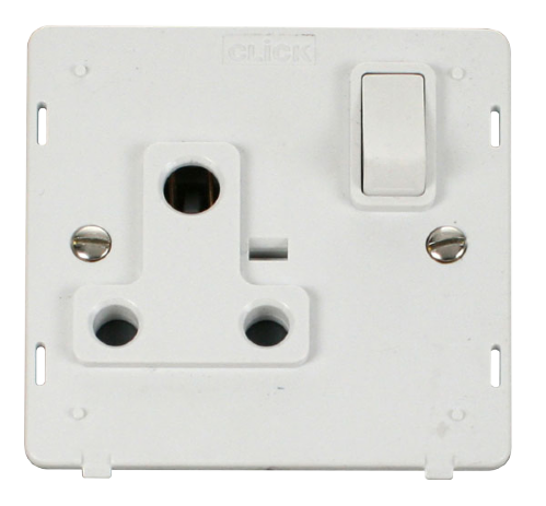 Scolmore SIN034PW - 1 Gang 15A Round Pin Switched Socket Insert - White Definity Scolmore - Sparks Warehouse