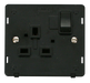 Scolmore SIN035BK - 1 Gang 13A DP Switched Socket Insert - Black Definity Scolmore - Sparks Warehouse