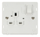 Scolmore SIN035PW - 1 Gang 13A DP Switched Socket Insert - White Definity Scolmore - Sparks Warehouse
