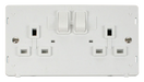 Scolmore SIN036PW - 2 Gang 13A DP Switched Socket Insert - White Definity Scolmore - Sparks Warehouse