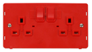 Scolmore SIN036RD - 2 Gang 13A DP Switched Socket Insert - Red Definity Scolmore - Sparks Warehouse