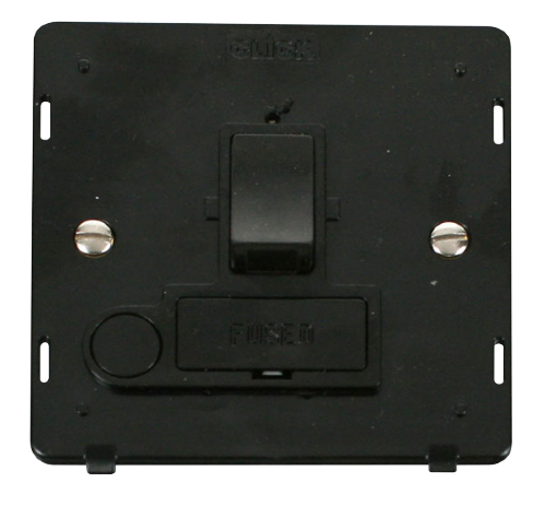 Scolmore SIN051BK - 13A Fused Switched Connection Unit With Flex Outlet Insert - Black Definity Scolmore - Sparks Warehouse