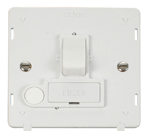Scolmore SIN051PW - 13A Fused Switched Connection Unit With Flex Outlet Insert - White Definity Scolmore - Sparks Warehouse