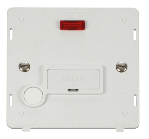 Scolmore SIN053PW - 13A Fused Connection Unit With Flex Outlet + Neon Insert - White Definity Scolmore - Sparks Warehouse