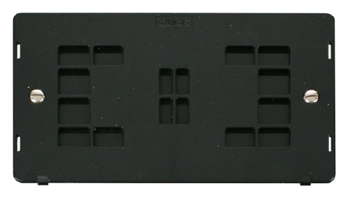 Scolmore SIN061BK - 2 Gang Blank Plate Insert - Black Definity Scolmore - Sparks Warehouse